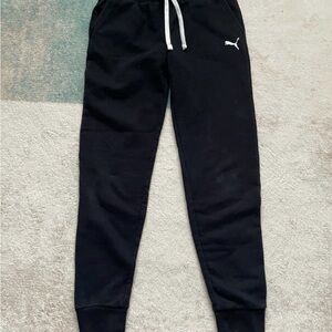 Puma Kids Black Sweatpants with White Logo